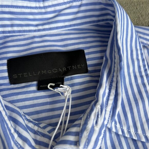 NWT Stella McCartney Gradient Stripe Button Shirt Blue Size 40 / 8 - Picture 3 of 5